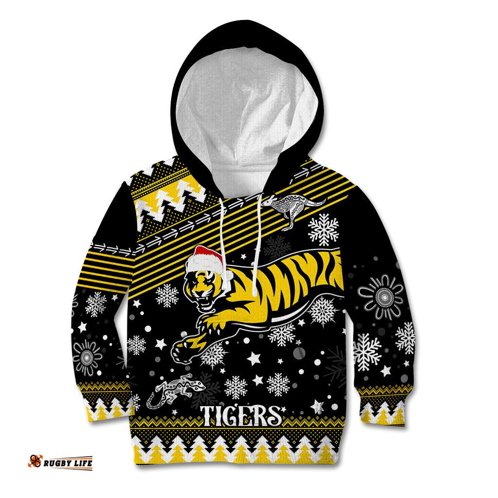 Custom Tigers Football Kid Hoodie Christmas Vibe
