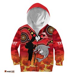 Dolphins Rugby ANZAC Hoodie KID Lest We Forget