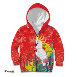 Sulphur crested Cockatoo Christmas Kid Hoodie Australia Gumtree With Golden Wattle