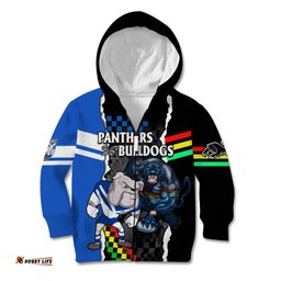 Custom NRL Combine Bulldogs and Panthers Kid Hoodie
