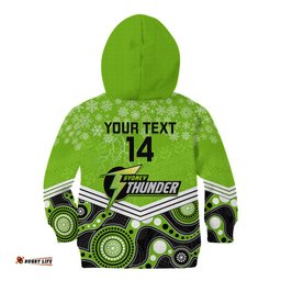Custom Thunder Cricket Christmas Kid Hoodie Merry Xmas Indigenous Art