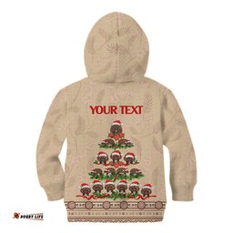 Holiday Lighting Santa Echidna Christmas Tree Kid Hoodie