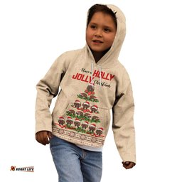 Holiday Lighting Santa Echidna Christmas Tree Kid Hoodie
