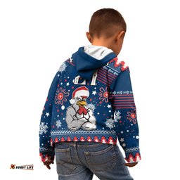 Custom Roosters Rugby Kid Hoodie Chirstmas Vibe