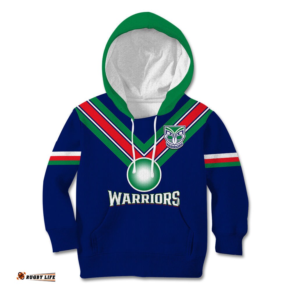 Warriors Rugby Kid Hoodie New Zealand Sporty Blue Style