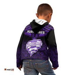Hobart Hurricanes Cricket Kid Hoodie Unique Indigenous Art Mix Polynesian Pattern