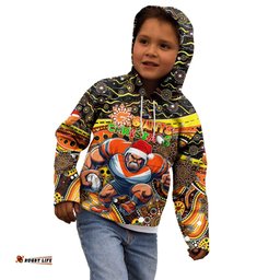Merry Christmas AFL Giants Kid Hoodie Aboriginal Santa Football Mascot