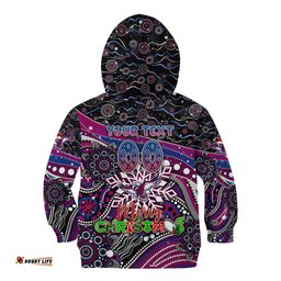 Merry Christmas Manly Warringah Sea Eagles Kid Hoodie Aboriginal Santa Rugby Mascot Silvertails