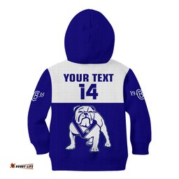 Custom Text And Number Bulldogs Rugby Kid Hoodie Canterbury Bankstown Go Dogs