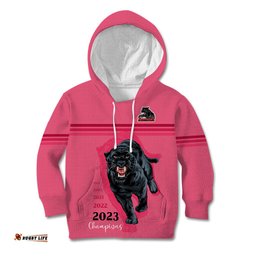 Custom Panther Premierships Kid Hoodie Go Champions Pink Simple Style