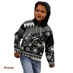 Custom Magpies Football Kid Hoodie Christmas Vibe