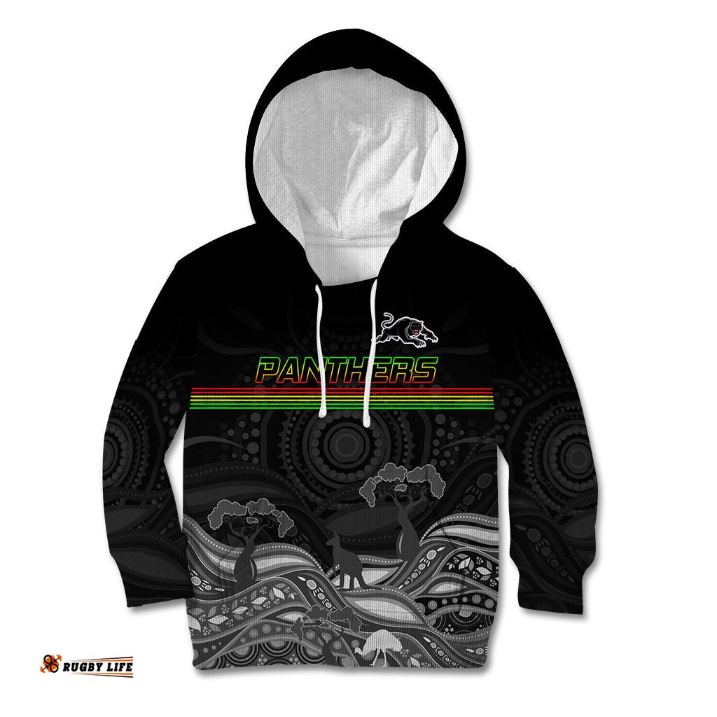 Custom Panthers Rugby Kid Hoodie The Starry Night Indigenous