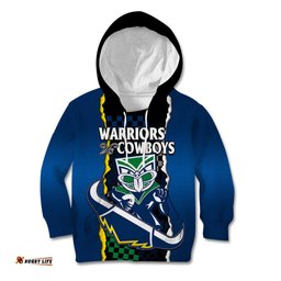 NRL Combine Warriors and Cowboys Kid Hoodie
