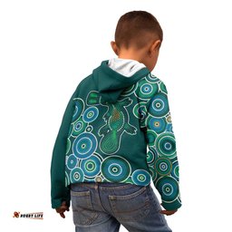 Green Platypus Aboriginal Art Kid Hoodie