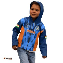 India Cricket Kid Hoodie Men In Blue Go Champions World Cup