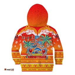 Dolphins Christmas Kid Hoodie Merry Xmas NRL Australia Rugby