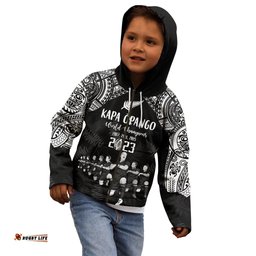 Custom NZ Rugby Kid Hoodie Kapa Opango Maori Haka With Years of The All Black Champions