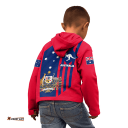 Custom Zip Up Hoodie Kid Australia Kangaroo Sign