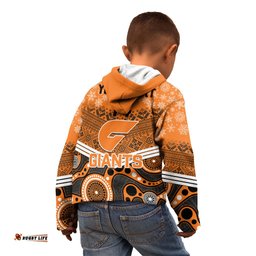 Custom Giants Football Christmas Kid Hoodie Merry Xmas Mix Aboriginal Art