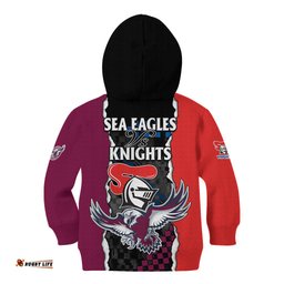 NRL Combine Knights Sea Eagles Kid Hoodie Sporty Style