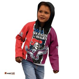 NRL Combine Knights Sea Eagles Kid Hoodie Sporty Style