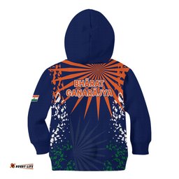 India Cricket Kid Hoodie Bharat Simple Flag Style