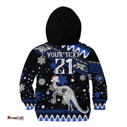 Custom North Kangaroos Football Kid Hoodie Roos Christmas Vibe