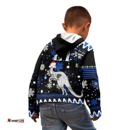 Custom North Kangaroos Football Kid Hoodie Roos Christmas Vibe