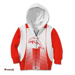 Dolphins Rugby Kid Hoodie Sporty Simple Style