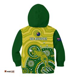 Australia Cricket Kid Hoodie Aboriginal Go Champions World Cup