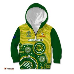 Australia Cricket Kid Hoodie Aboriginal Go Champions World Cup