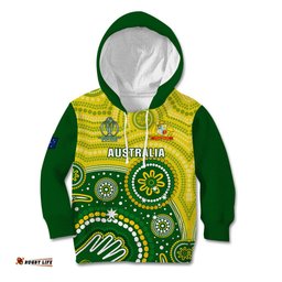 Australia Cricket Kid Hoodie Aboriginal Go Champions World Cup