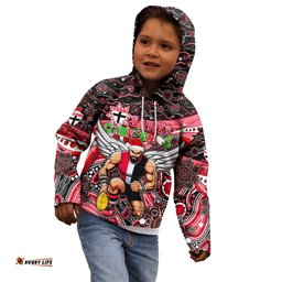 Merry Christmas AFL Saints Kid Hoodie Aboriginal Santa Football Mascot