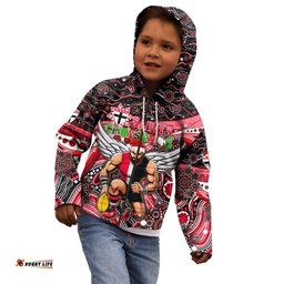 Merry Christmas AFL Saints Kid Hoodie Aboriginal Santa Football Mascot