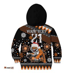 Custom Tigers Rugby Kid Hoodie Chirstmas Vibe