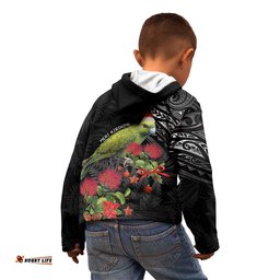 Meri Kirihimete Kakapo Kid Hoodie Black Silver Fern Christmas Vibe