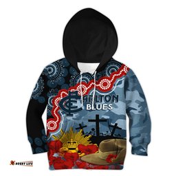 The Blues Football ANZAC Hoodie KID Aboriginal Mix Slouch Hat