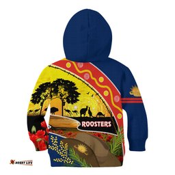 Roosters ANZAC Day Kid Hoodie Rosemary Starring Night Style