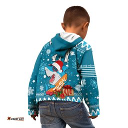 Custom Sharks Rugby Kid Hoodie Chirstmas Vibe