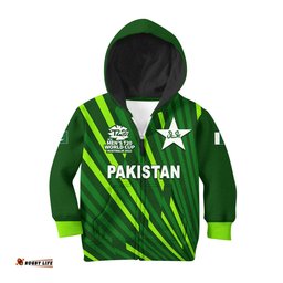 Custom Personalised And Number Pakistan Cricket Men's World Cup Hoodie KID