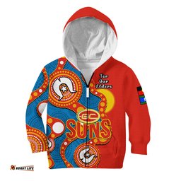 Gold Coast Football NAIDOC Hoodie KID Suns Indigenous For Our Elders