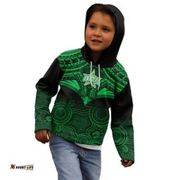 Custom Melbourne Stars Cricket Kid Hoodie Unique Indigenous Art Mix Polynesian Pattern
