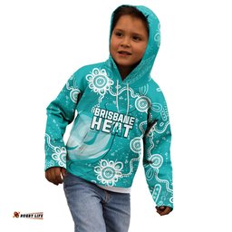 Custom Brisbane Cricket Indigenous Kid Hoodie Feel The Heat