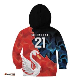 Swans Port Adelaide Football Custom Kid Hoodie Cracked Metal Style