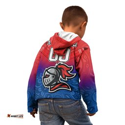 Custom Knights Permier Kid Hoodie NRL Mascot with Aboriginal