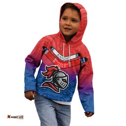 Custom Knights Permier Kid Hoodie NRL Mascot with Aboriginal