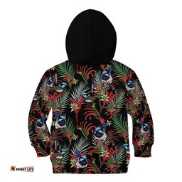 Australia Kangaroo Paw And Splendid Fairy wren Kid Hoodie Sameless Style