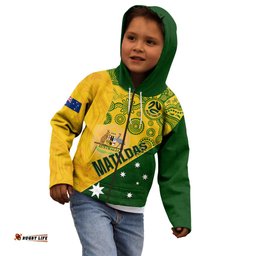 Custom Matildas Soccer Kid Hoodie Australian Indigenous National Color