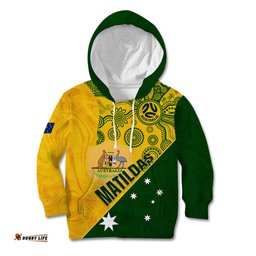 Custom Matildas Soccer Kid Hoodie Australian Indigenous National Color