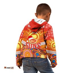 Custom Suns Football Christmas Kid Hoodie Merry Xmas Mix Aboriginal Art